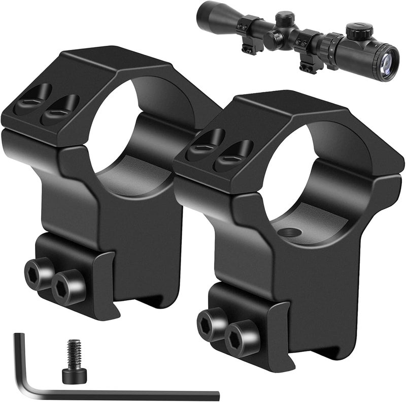 LONSEL 1'' Dovetail Scope Rings, 2 Pack High Profile or Medium Profile 1 Inch Scope Mount Rings for 11mm Dovetail Rails - Image 1
